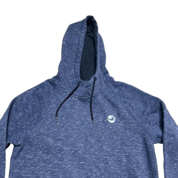 Hollister Fleece Hoodie Sweatshirt Mens Small Navy Blue Pullover Pocket Casual - Picture 2 of 8